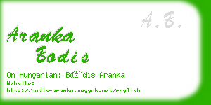 aranka bodis business card